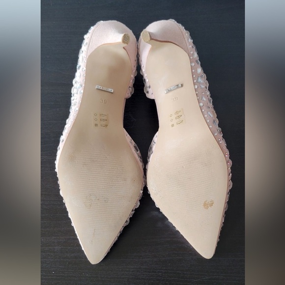 Carvela Kurt Geiger Nude Crystal Embellished Pointed Toe Heels Size 39 - Picture 6 of 7